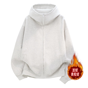 开衫重磅500克boxy连帽卫衣双拉链加绒奥粒绒 RH5359JR-P75图片