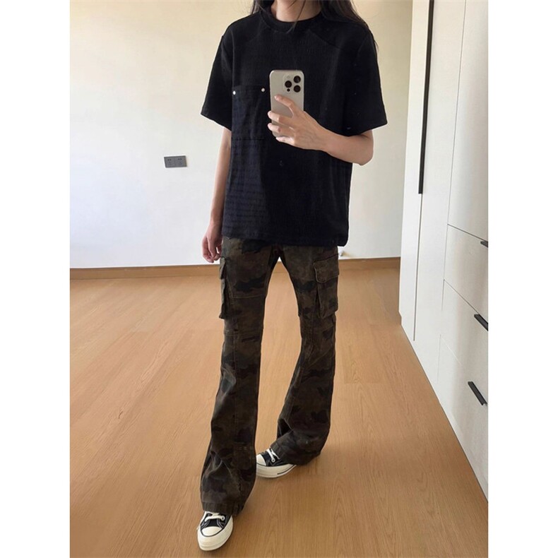 美式高街男女微喇显瘦迷彩工装裤弹力修身牛仔裤SX3099P44,男装牛仔裤,星座1112-1