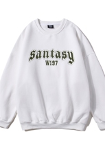 白底新款秋季时尚百搭字母印花圆领宽松卫衣W1023P30控48，男装卫衣，电商A247-1