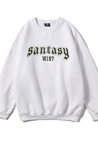 白底 新款秋季时尚百搭字母印花圆领宽松卫衣W1023P30控48图片