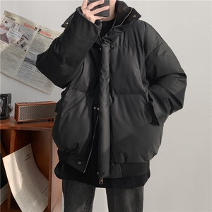 得物品质 冬季纯色宽松面包服情侣保暖立领男女款棉衣外套特P80图片