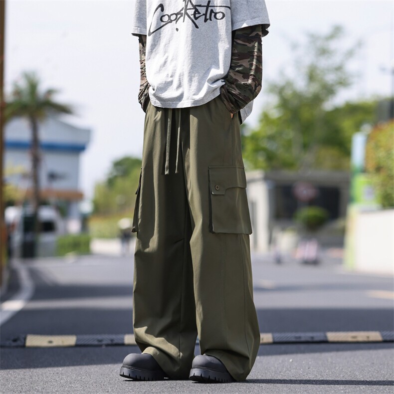 GENIOLAMODE美式潮牌大口袋工装裤子男春秋款青少年休闲宽松直筒,男装休闲裤,星座309（原A406）