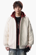 新款冬季大码羽绒棉服棉袄连帽假两件韩版宽松外套A436-2583-P95，男装棉衣，电商A436