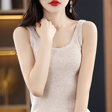 时尚百搭针织吊带背心女夏季新款修身显瘦无袖打底衫内搭上衣，女装背心吊带，亿东羊绒