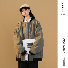 情侣潮大码宽松休闲多色光板夹克棒球服外套潮J7204P30【特价】，男装夹克，电商A007