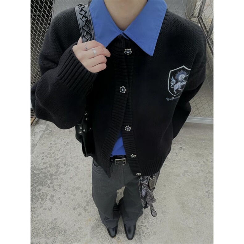 AA2102P88秋冬氛围感优雅街头水洗做旧开衫毛衣外套,男装针织衫/毛衣,电商B323A