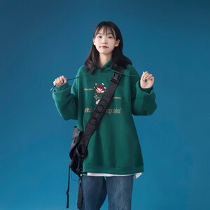 中性风C316 WY699 P68秋冬情侣装男女款刺绣加绒加厚卫衣连帽套头图片