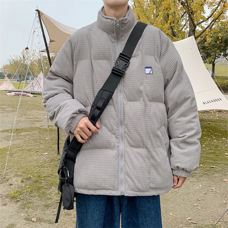 M8018-P80美式灯芯绒立领宽松棉衣图片