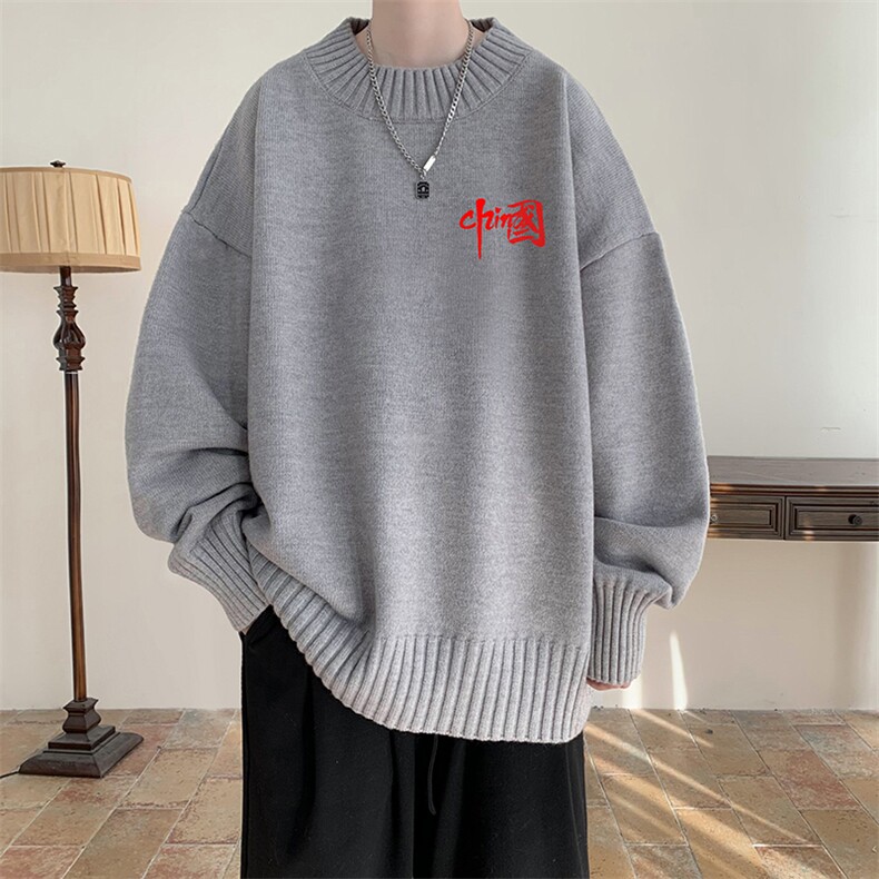 半高领毛衣男士大码针织衫男毛线衣男M18276-P45加绒款-P65,男装针织衫/毛衣,电商A040