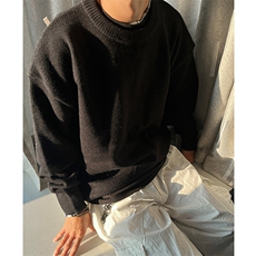 【网图】YK86032-P35P45抖音日系慵懒风纯色毛衣男秋冬款，男装针织衫/毛衣，电商A086-1