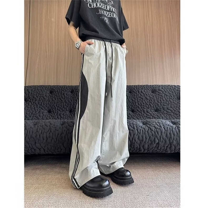 网络图现货！！户外速干登山裤拼接条纹宽松直筒休闲裤R1623-P55,男装休闲裤,星座1005-6