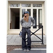 原创印花丹宁黑色加绒牛仔裤男女2026新款直筒休闲宽松长裤NN017，男装牛仔裤，星座516A