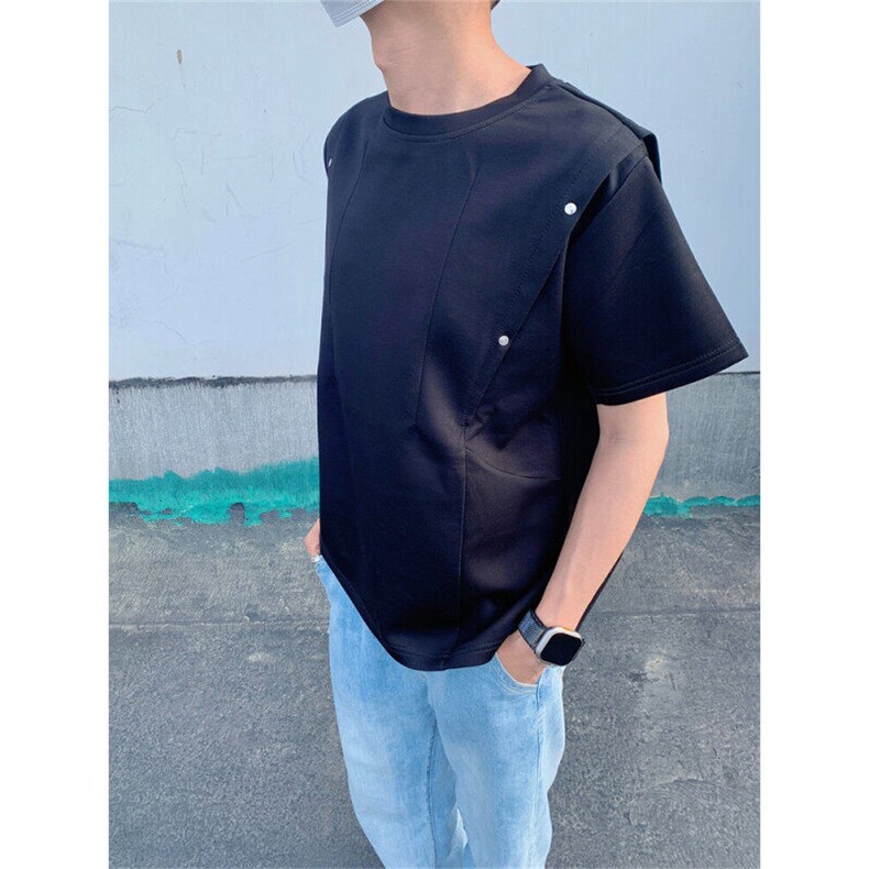 【现货自制】凉感纯色短袖T恤男夏季半拉链立领polo衫T06024P40,男装Polo衫,星座1004（原星座815-3）