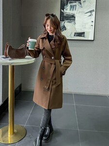 时尚修身显瘦长大衣外套图片