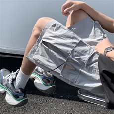 冰丝速干机能工装短裤男潮牌新款美式高街户外运动沙滩五分中裤子，男装休闲裤，电商A028