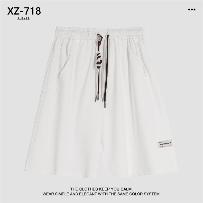 新款绣标时尚美观直筒宽松休闲五分裤 XD1711特批35图片