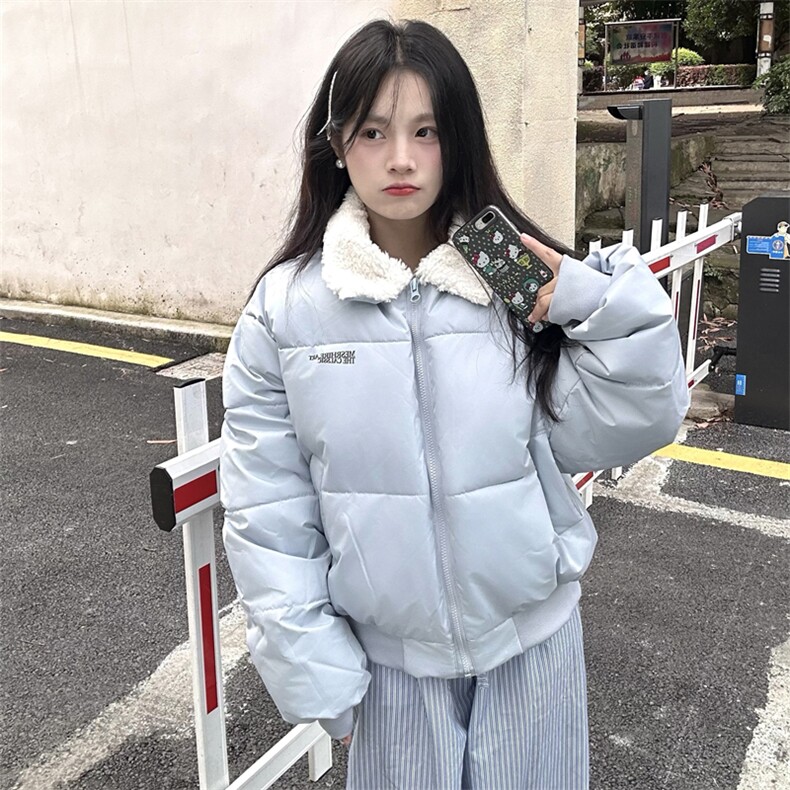 A553-P88 冬季翻毛领设计感棉服外套图片