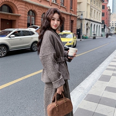 毛呢羽绒服50%羊毛5663-P315-K468-上衣羽绒内胆-裤子加厚-套装，女装套装/套裙，2C275