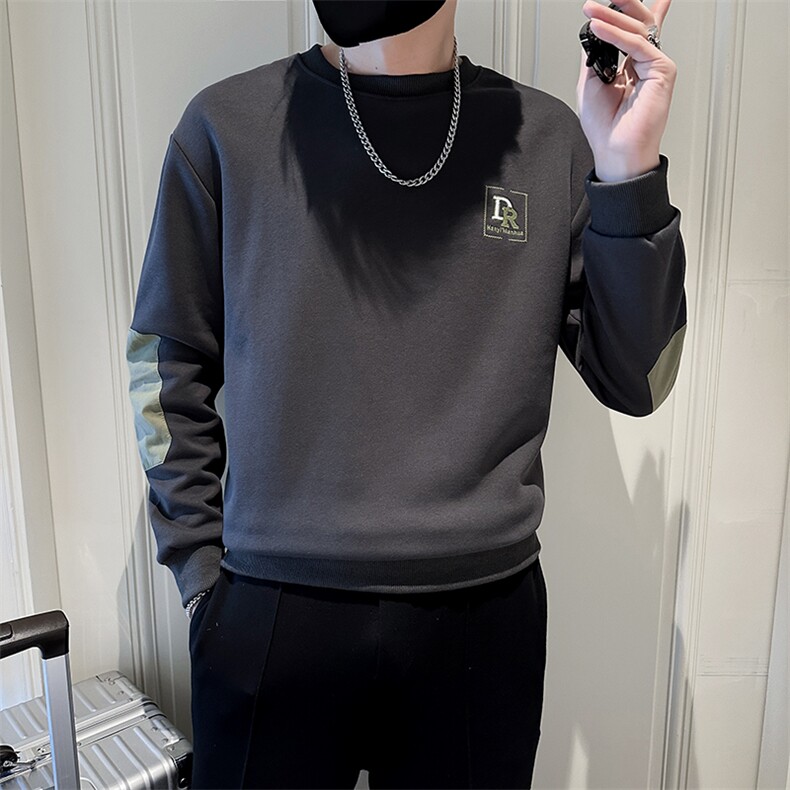贴布字母刺绣高级感潮流撞色圆领卫衣休闲百搭上衣外套WY02-P55,女装短外套,电商D342