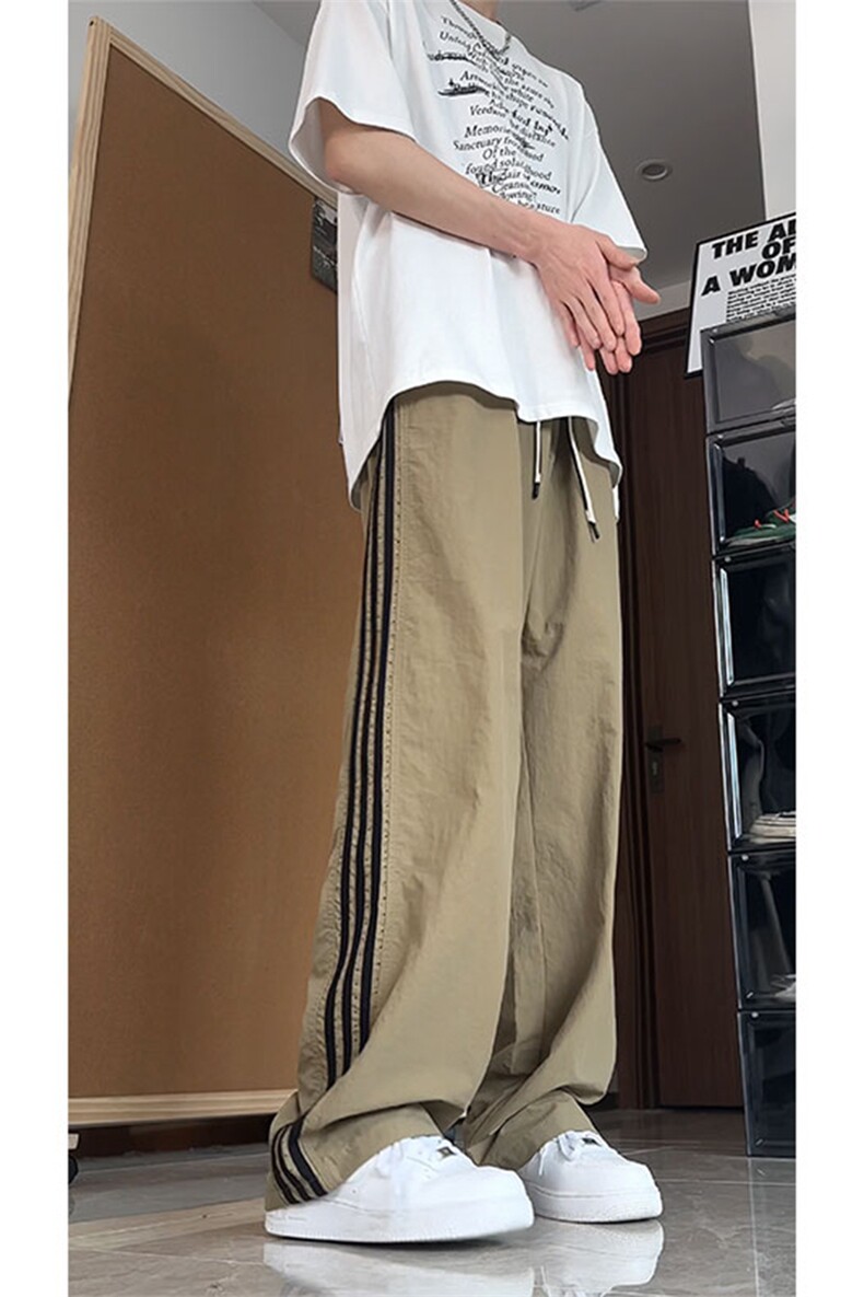 大量现货美式复古薄款条纹伞兵裤男夏季速干休闲裤DY5036-特P35,男装休闲裤,电商A178