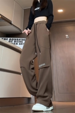 特批P45无差价秋季褶皱美式运动卫裤男中性潮牌直筒拖地长裤K1477，男装休闲裤，电商A001-1