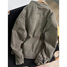 JK25-P70美式复古哈灵顿水洗立领外套男春秋潮牌cleanfit短款，男装T恤，电商B323A