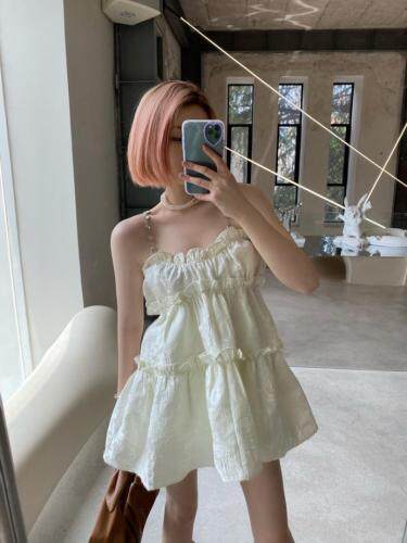 金属肩带吊带连衣裙，女装背心吊带，ceelphy