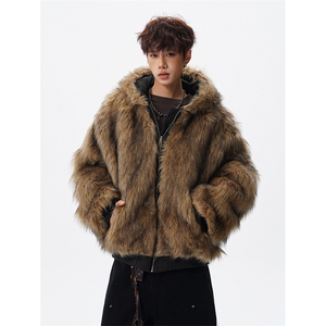 8XL-M 复古双面加厚毛绒皮草短款工装派克服外套MY1707P158控188图片