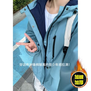 现货5W件冬季三防美式boxy解构连帽雪山冲锋衣棉衣男女棉服厚外套图片