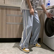 主推休闲裤男韩版潮牌宽松直筒排扣九分裤中性百搭潮流k838-p35，男装休闲裤，星座1008-2
