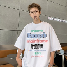 EQ430重磅240克潮流字母印花短袖夏季港风宽松T恤男P25，男装T恤，电商C306-1