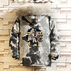 MC49016-P135大毛领迷彩衣男大码加厚服男袄子砖墙挂拍，男装棉衣，电商A040A