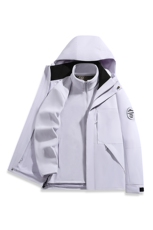 户外连帽男女新款三合一防风防水登山服软壳保暖外套H6188-P90，男装棉衣，星座1403A