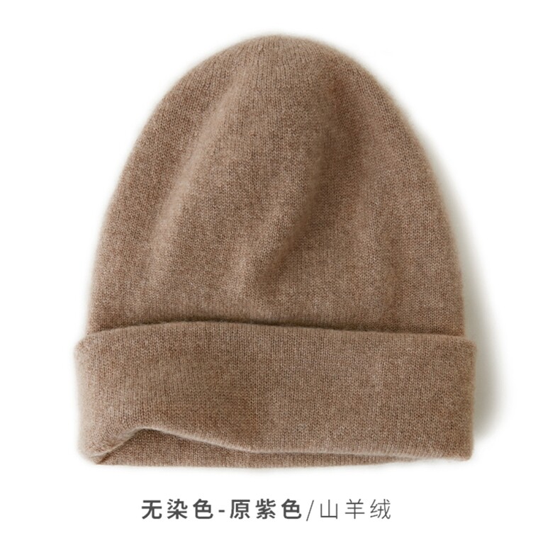 时尚保暖黑色山羊绒双层堆堆帽舒适百搭冬季必备单品,饰品帽子,远腾羊绒