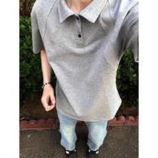 灰色液氨棉拼接polo衫短袖男款夏季翻领t恤cleanfit半袖TR33-P38，男装T恤，星座1001-1