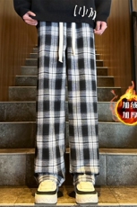 XZ616秋冬加绒加厚黑白肌理感格子休闲长裤TY1088JRP55控78，男装卫衣，星座512A（原616）