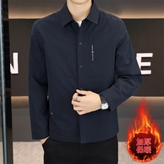 夹克男高品质翻领加棉加厚外套商务休闲青年上衣-P130，男装夹克，星座310B-3