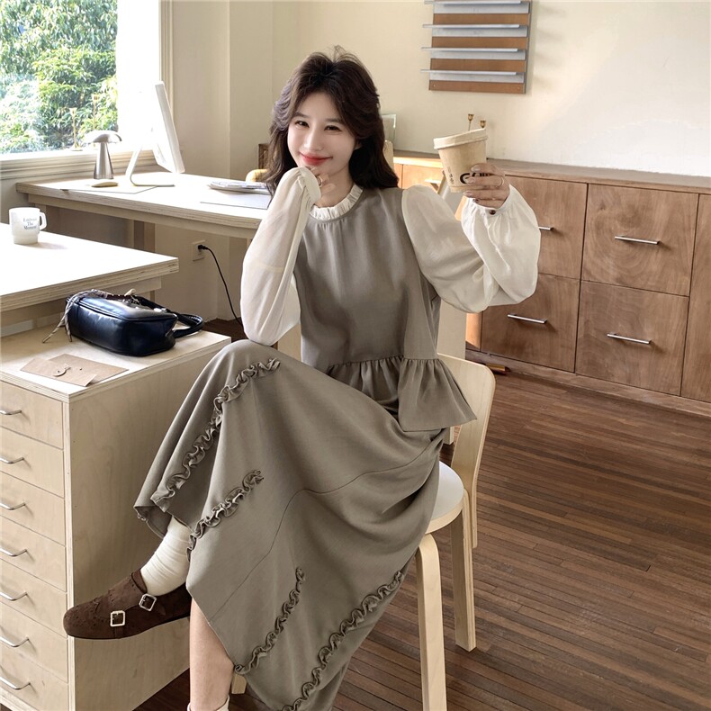 上新有货法式木耳边套装裙5514P165K248,女装套装/套裙,2C176