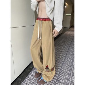 抖音品质腊肠狗刺绣美式设计感宽松工装裤B315-K25329-特p42控78图片