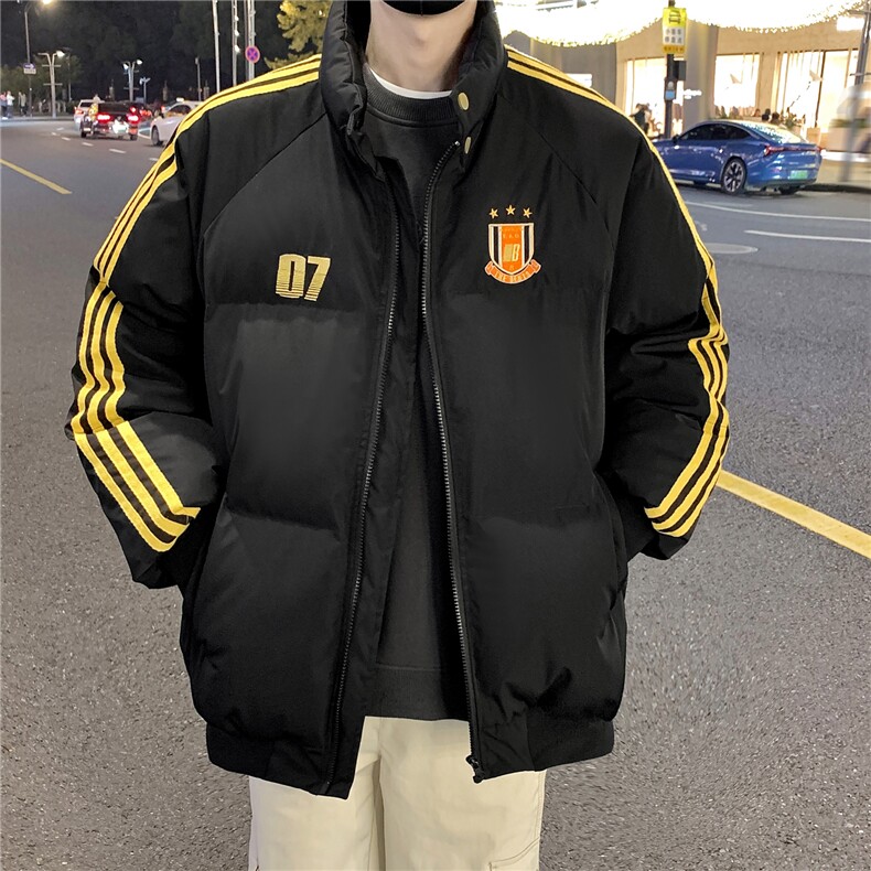 情侣冬装港风织带棉服刺绣logo棉衣休闲加厚外套男G1105P118,男装棉衣,电商A339