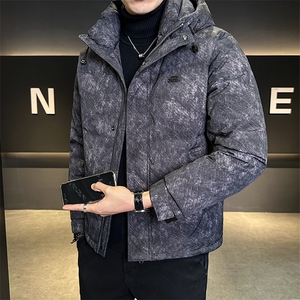 大货标50灰鸭绒男装羽绒服连帽C317-Y7865-P225控298,大版棉麻女装穿搭图片