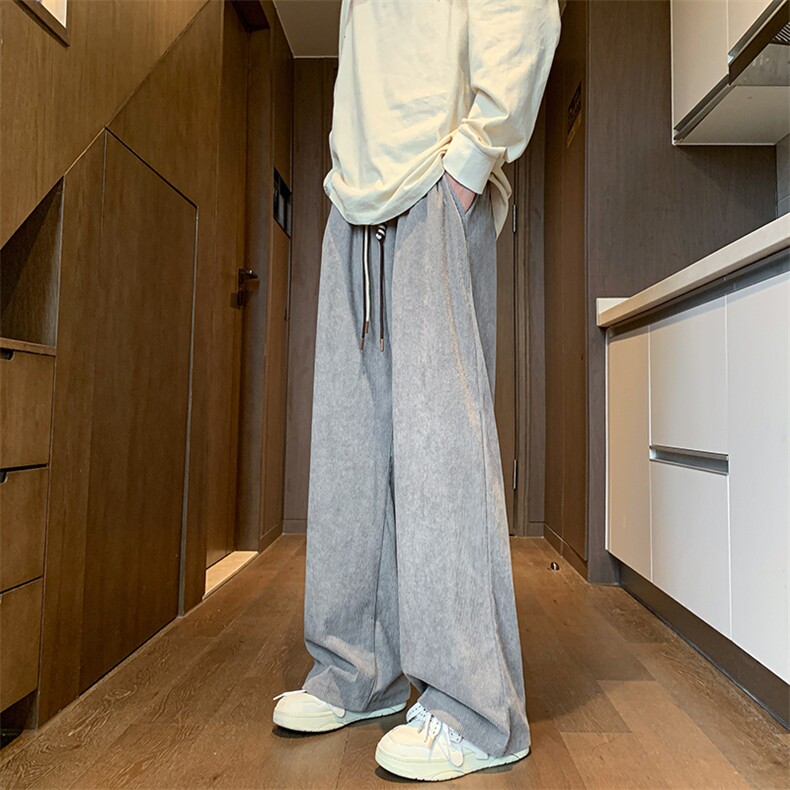 8XL-M特大码秋季新款垂感休闲裤男宽松直筒裤男裤拖地裤K941P40,男装休闲裤,电商D206-1