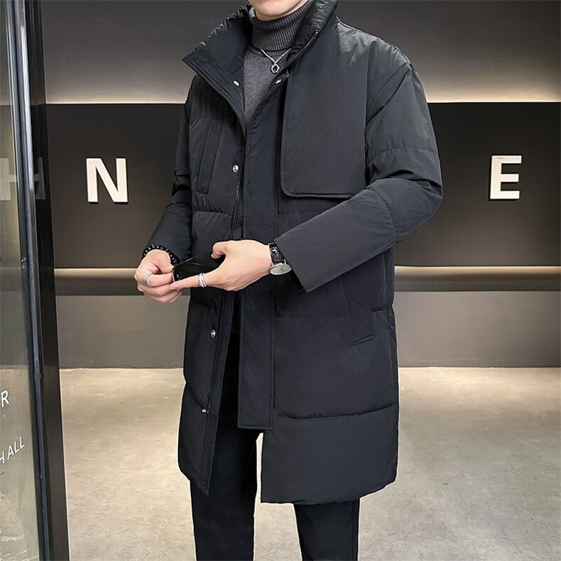 标50白鸭绒2024新款羽绒服男士中长款外套B240-23899-P295,男装羽绒服,电商B240