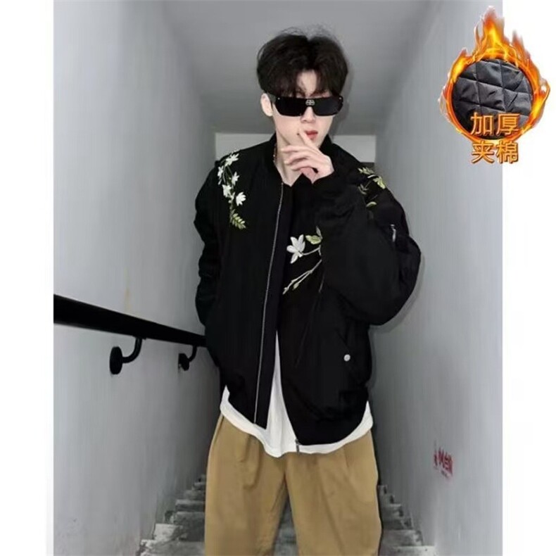 中式美式花卉刺绣飞行夹克男女百搭冬季款ins外套M661,男装夹克,星座1116A（原606A-3）