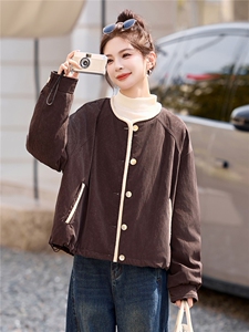 现货90白鸭绒圆领短款羽绒服女2025冬新款宽松时尚百搭保暖外套图片