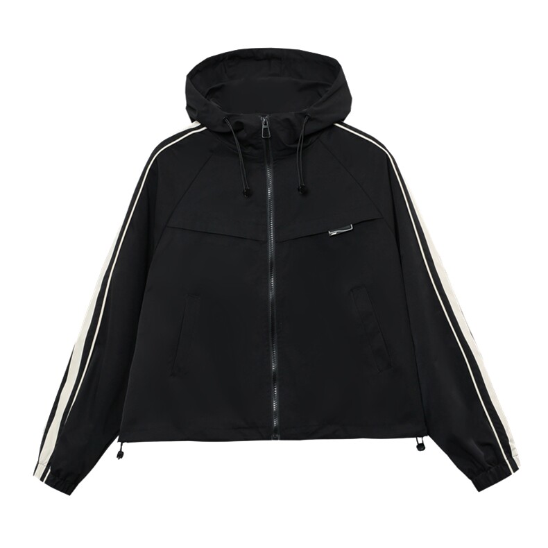 时尚拼色工装风衣外套女2024春秋新款气质减龄休闲短款小个子上衣,女装短外套,悦祺