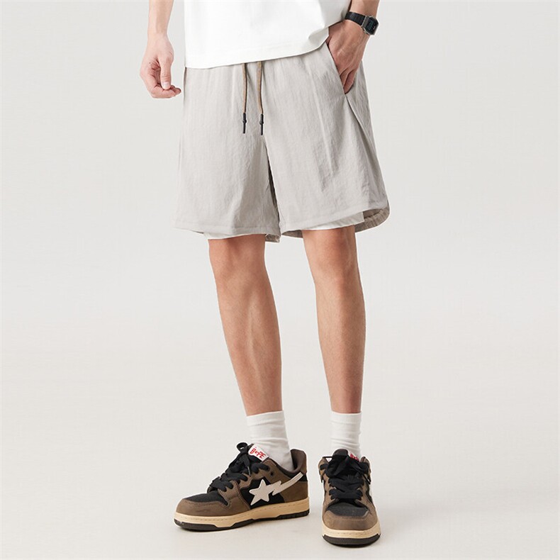 D13青年男士夏季美式休闲运动五分短裤夏季中裤P42杏色，男装牛仔裤，星座1615-1