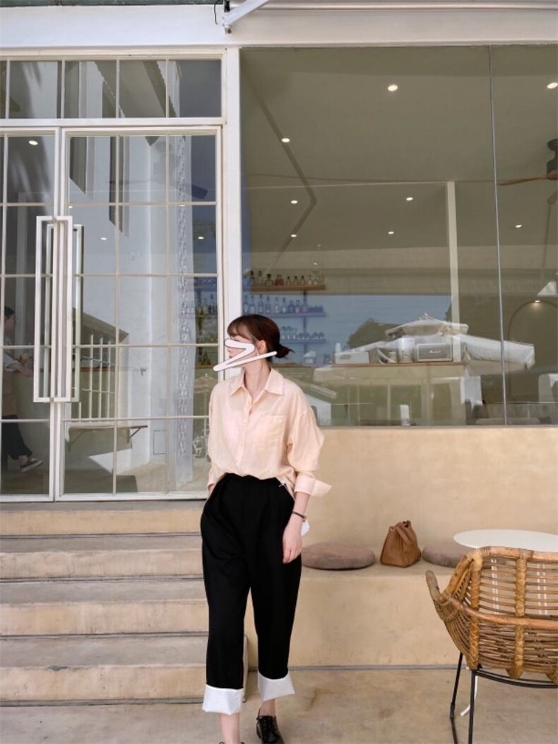 简约系衬衫，女装衬衫，驿谷