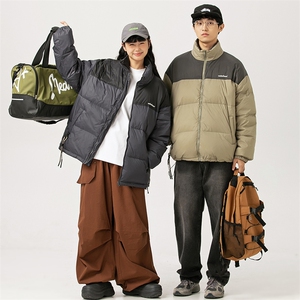 2026冬季新款男日系潮牌立领拼色白鸭绒羽绒服加厚外套YR10-F219
