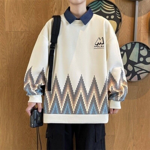 W25209-特P50港风学生青少年外套2026春秋时尚休闲卫衣男打底衫图片